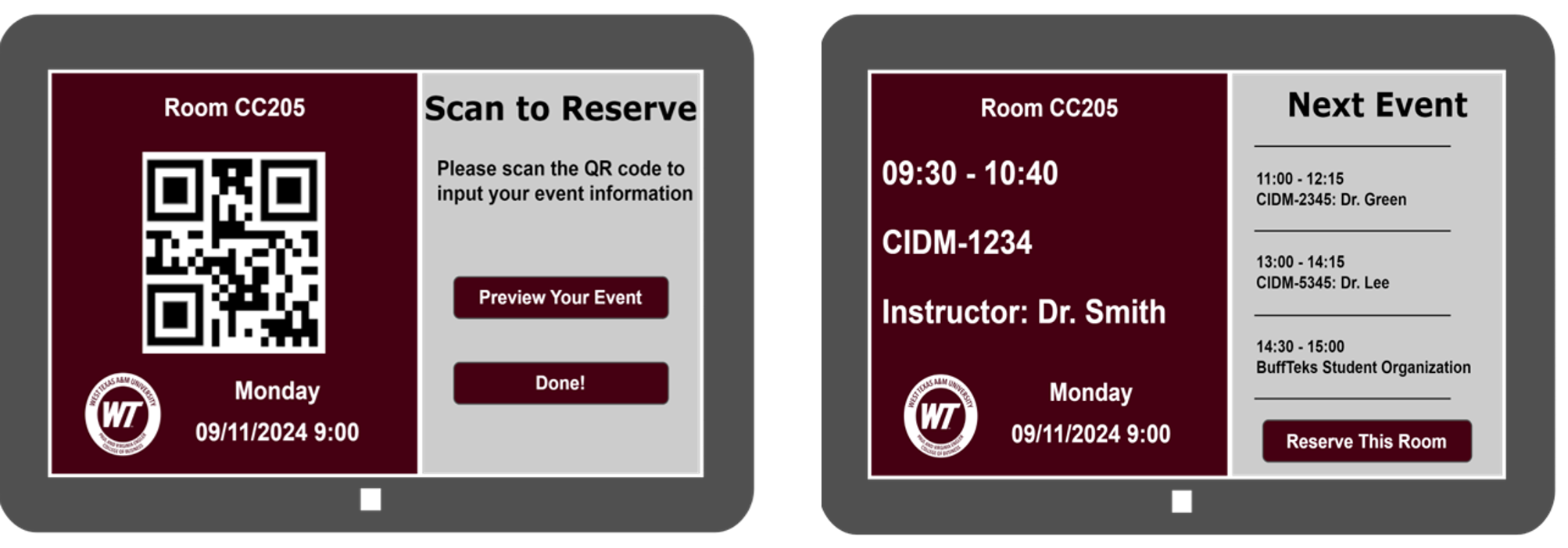 Classroom Schedule Display System